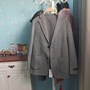 Worsted Wool Grey Blazer Men's 44R